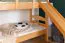 Bunk bed with slide 90 x 190 cm, solid beech wood natural lacquered, convertible into two single beds, "Easy Premium Line" K29/n