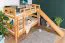 Bunk Bed with Slide 90 x 190 cm | Solid Beech Wood | Natural Lacquered | Converts to Two Single Beds | Easy Premium Line K29/n