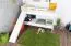 White Loft Bed with Slide 80 x 190 cm | Solid Beech Wood | Divisible to Two Single Beds | Easy Premium Line K29/n