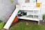 White Loft Bed with Slide 80 x 190 cm | Solid Beech Wood | Divisible to Two Single Beds | Easy Premium Line K29/n