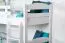 White bunk bed with slide 80 x 200 cm, solid beech wood White lacquered, convertible into two single beds, "Easy Premium Line" K29/n