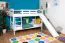 White Bunk Bed with Slide 90 x 200 cm | Solid Beech Wood | Converts to 2 Single Beds | Easy Premium Line K29/n