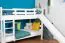 White bunk bed with slide 90 x 200 cm, solid beech wood White lacquered, convertible into two single beds, "Easy Premium Line" K29/n