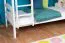 White Bunk Bed with Slide 90 x 200 cm | Solid Beech Wood | Converts to 2 Single Beds | Easy Premium Line K29/n