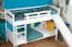 White Bunk Bed with Slide 90 x 200 cm | Solid Beech Wood | Converts to 2 Single Beds | Easy Premium Line K29/n