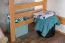 Loft Bed with Slide 80 x 190 cm | Solid Beech Wood | Natural Lacquered | Convertible to Single Bed | Easy Premium Line K30/n