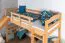 Loft Bed with Slide 80 x 190 cm | Solid Beech Wood | Natural Lacquered | Convertible to Single Bed | Easy Premium Line K30/n