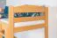 Loft Bed with Slide 80 x 190 cm | Solid Beech Wood | Natural Lacquered | Convertible to Single Bed | Easy Premium Line K30/n