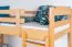 Loft Bed with Slide 80 x 190 cm | Solid Beech Wood | Natural Lacquered | Convertible to Single Bed | Easy Premium Line K30/n