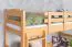 Loft bed with slide 90 x 190 cm, solid beech wood natural lacquered, convertible, "Easy Premium Line" K30/n