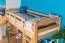 Loft Bed with Slide 80 x 200 cm | Solid Beech Wood Natural Lacquer | Convertible to Single Bed | Easy Premium Line K30/n