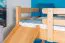 Loft Bed with Slide 80 x 200 cm | Solid Beech Wood Natural Lacquer | Convertible to Single Bed | Easy Premium Line K30/n