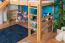 Loft Bed with Slide 80 x 200 cm | Solid Beech Wood Natural Lacquer | Convertible to Single Bed | Easy Premium Line K30/n