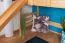 Loft Bed with Slide 80 x 200 cm | Solid Beech Wood Natural Lacquer | Convertible to Single Bed | Easy Premium Line K30/n