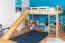 Loft bed with slide 80 x 200 cm, solid beech wood natural lacquered, convertible into a single bed, "Easy Premium Line" K30/n