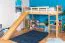 Loft Bed with Slide 80 x 200 cm | Solid Beech Wood Natural Lacquer | Convertible to Single Bed | Easy Premium Line K30/n
