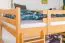Large loft bed with slide 140 x 200 cm, solid beech wood natural lacquered, convertible into a single bed, "Easy Premium Line" K31/n