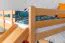 Large Loft Bed with Slide 160 x 200 cm | Solid Beech Wood | Natural Lacquer | Convertible to Single Bed | Easy Premium Line K31/n
