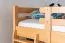 Large Loft Bed with Slide 160 x 200 cm | Solid Beech Wood | Natural Lacquer | Convertible to Single Bed | Easy Premium Line K31/n