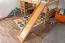 Large Loft Bed with Slide 160 x 200 cm | Solid Beech Wood | Natural Lacquer | Convertible to Single Bed | Easy Premium Line K31/n