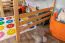 Large Loft Bed with Slide 160 x 200 cm | Solid Beech Wood | Natural Lacquer | Convertible to Single Bed | Easy Premium Line K31/n