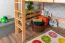 Large Loft Bed with Slide 160 x 200 cm | Solid Beech Wood | Natural Lacquer | Convertible to Single Bed | Easy Premium Line K31/n
