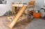 Large Loft Bed with Slide 160 x 200 cm | Solid Beech Wood | Natural Lacquer | Convertible to Single Bed | Easy Premium Line K31/n