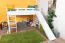 Large White Loft Bed with Slide 120 x 190 cm | Solid Beech Wood | Convertible | Easy Premium Line K31/n
