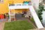 Large White Loft Bed with Slide 120 x 190 cm | Solid Beech Wood | Convertible | Easy Premium Line K31/n