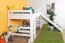 Large White Loft Bed with Slide 120 x 190 cm | Solid Beech Wood | Convertible | Easy Premium Line K31/n