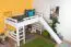 Large White Loft Bed with Slide 120 x 190 cm | Solid Beech Wood | Convertible | Easy Premium Line K31/n