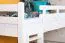 Large White Loft Bed with Slide 120 x 190 cm | Solid Beech Wood | Convertible | Easy Premium Line K31/n
