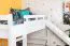 Large White Loft Bed with Slide 120 x 190 cm | Solid Beech Wood | Convertible | Easy Premium Line K31/n