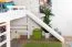 Large White Loft Bed with Slide 120 x 190 cm | Solid Beech Wood | Convertible | Easy Premium Line K31/n