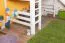 Large White Loft Bed with Slide 120 x 190 cm | Solid Beech Wood | Convertible | Easy Premium Line K31/n