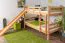 Large Bunk Bed with Slide 120 x 200 cm | Solid Beech Wood | Natural Lacquer | Converts to Two Single Beds | Easy Premium Line K32/n