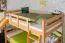 Large Bunk Bed with Slide 120 x 200 cm | Solid Beech Wood | Natural Lacquer | Converts to Two Single Beds | Easy Premium Line K32/n