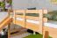 Large Bunk Bed with Slide 120 x 200 cm | Solid Beech Wood | Natural Lacquer | Converts to Two Single Beds | Easy Premium Line K32/n