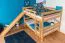 Large Bunk Bed with Slide 140 x 190 cm | Solid Beech Wood | Natural Lacquered | Convertible to Two Single Beds | Easy Premium Line K32/n