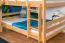 Large bunk bed with slide 140 x 190 cm, solid beech wood natural lacquered, convertible into two single beds, "Easy Premium Line" K32/n