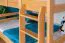 Large Bunk Bed with Slide 140 x 190 cm | Solid Beech Wood | Natural Lacquered | Convertible to Two Single Beds | Easy Premium Line K32/n