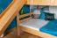 Large Bunk Bed with Slide 140 x 190 cm | Solid Beech Wood | Natural Lacquered | Convertible to Two Single Beds | Easy Premium Line K32/n