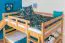 Large Bunk Bed with Slide 140 x 190 cm | Solid Beech Wood | Natural Lacquered | Convertible to Two Single Beds | Easy Premium Line K32/n