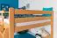 Large Bunk Bed with Slide 140 x 190 cm | Solid Beech Wood | Natural Lacquered | Convertible to Two Single Beds | Easy Premium Line K32/n