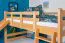 Large Bunk Bed with Slide 140 x 190 cm | Solid Beech Wood | Natural Lacquered | Convertible to Two Single Beds | Easy Premium Line K32/n
