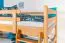 Large Bunk Bed with Slide 140 x 190 cm | Solid Beech Wood | Natural Lacquered | Convertible to Two Single Beds | Easy Premium Line K32/n