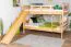 Large Bunk Bed with Slide 160 x 190 cm | Solid Beech Wood | Natural Lacquered | Converts to Two Single Beds | Easy Premium Line K32/n