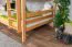 Large bunk bed with slide 160 x 190 cm, solid beech wood natural finish, convertible into two single beds, "Easy Premium Line" K32/n