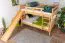 Large Bunk Bed with Slide 160 x 190 cm | Solid Beech Wood | Natural Lacquered | Converts to Two Single Beds | Easy Premium Line K32/n