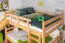 Large Bunk Bed with Slide 160 x 190 cm | Solid Beech Wood | Natural Lacquered | Converts to Two Single Beds | Easy Premium Line K32/n